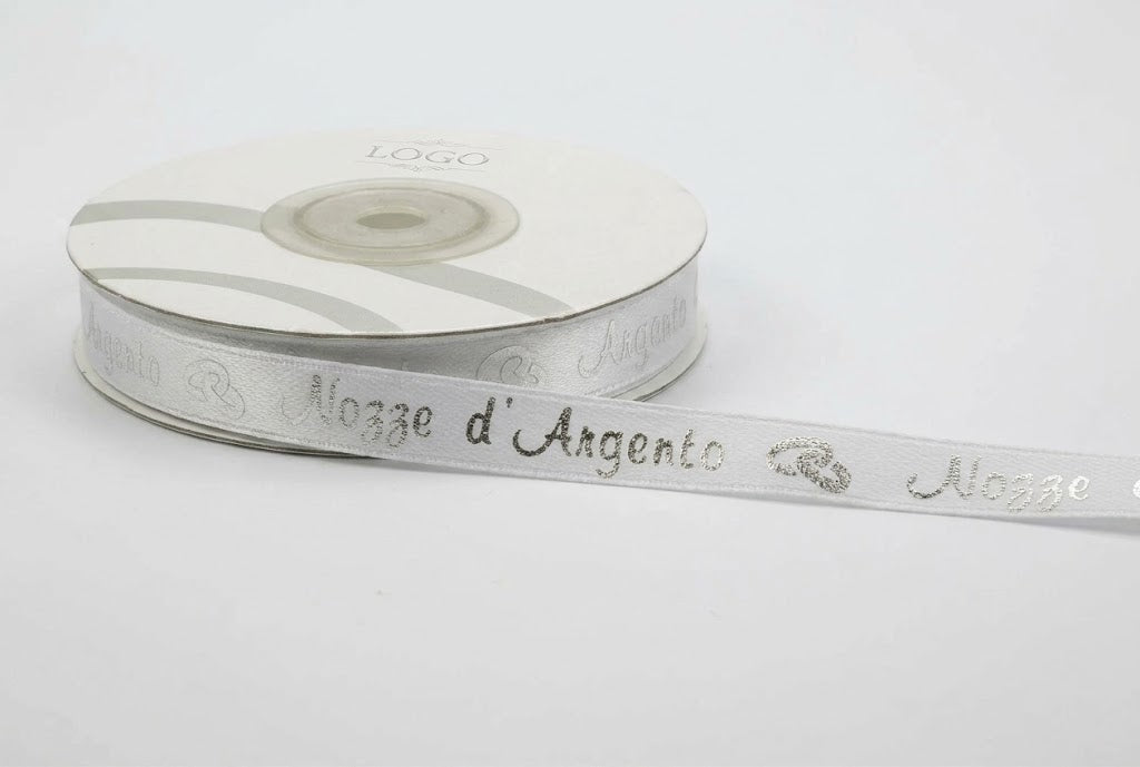 Nastro Nozze Argento 10mm x 25 yard