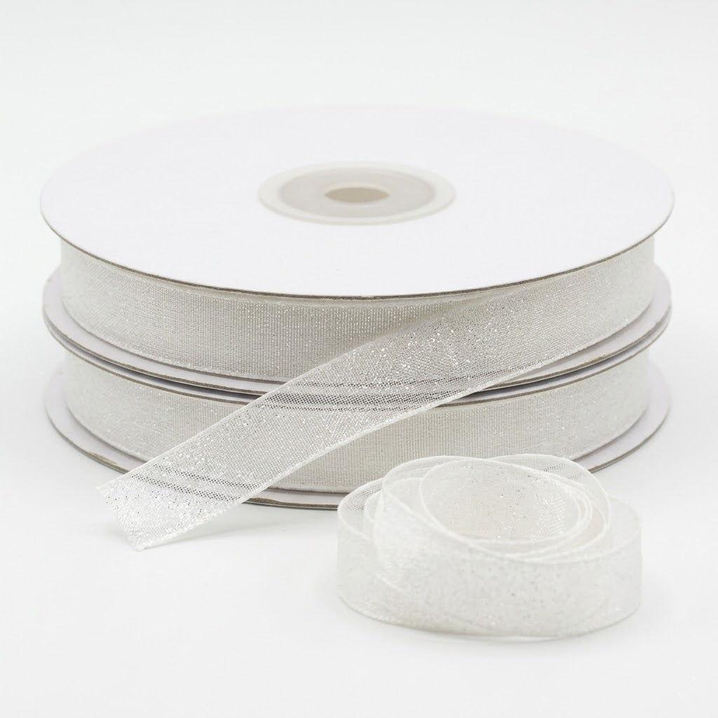 Nastro Organza Bianco 6mm x 25 yard