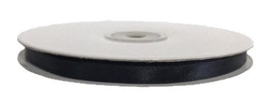 Nastro Doppio Raso Nero 6mm x 50mt