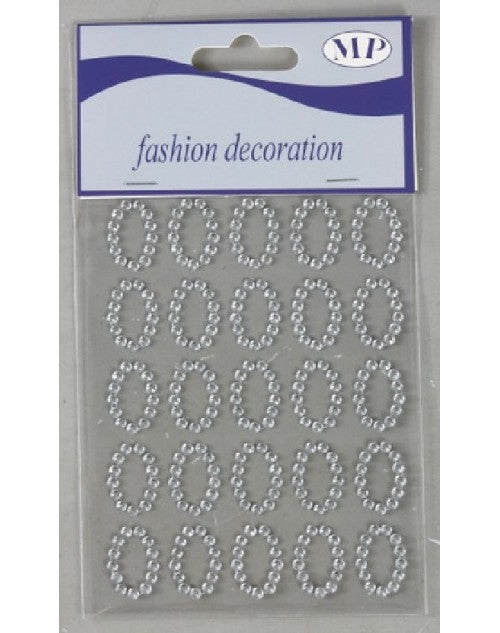Numero Adesivo con Strass – 25 pz, adesivi decorativi brillanti per personalizzare creazioni e eventi.