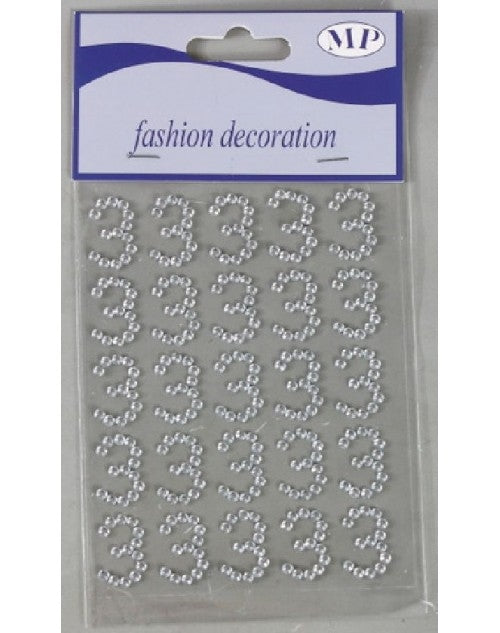 Numero Adesivo con strass – 25 pezzi per decorazioni scintillanti e personalizzate.
