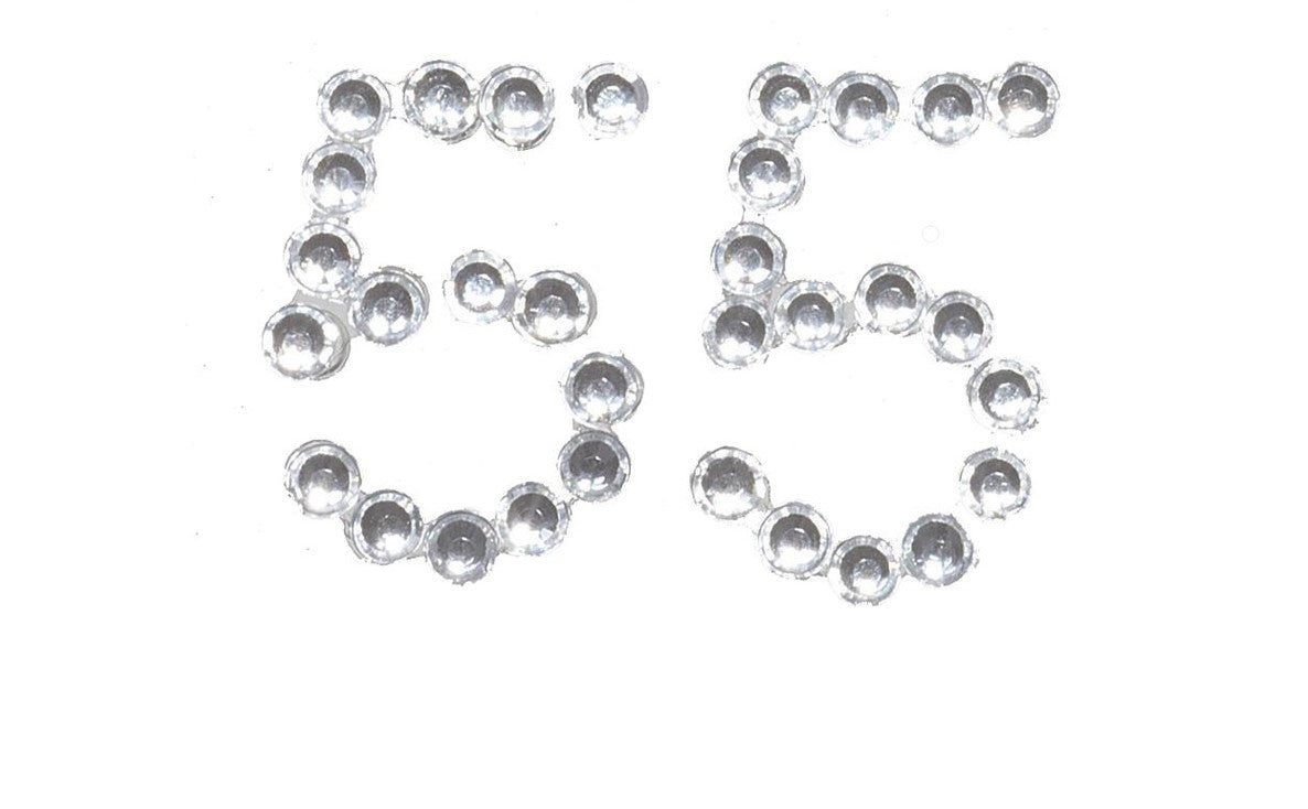 Numero Adesivo con strass brillanti - 55 decorativi per festeggiamenti e personalizzazioni.