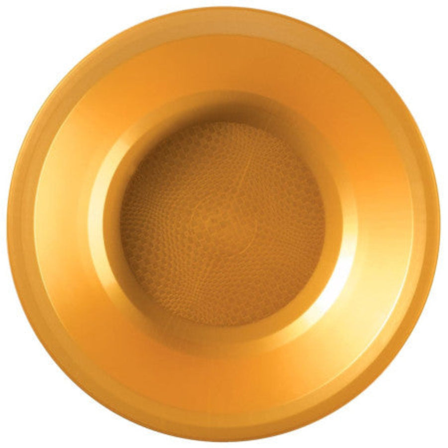 Piatto Fondo Monouso in Plastica Oro 19,5cm – Confezione da 25 pz
